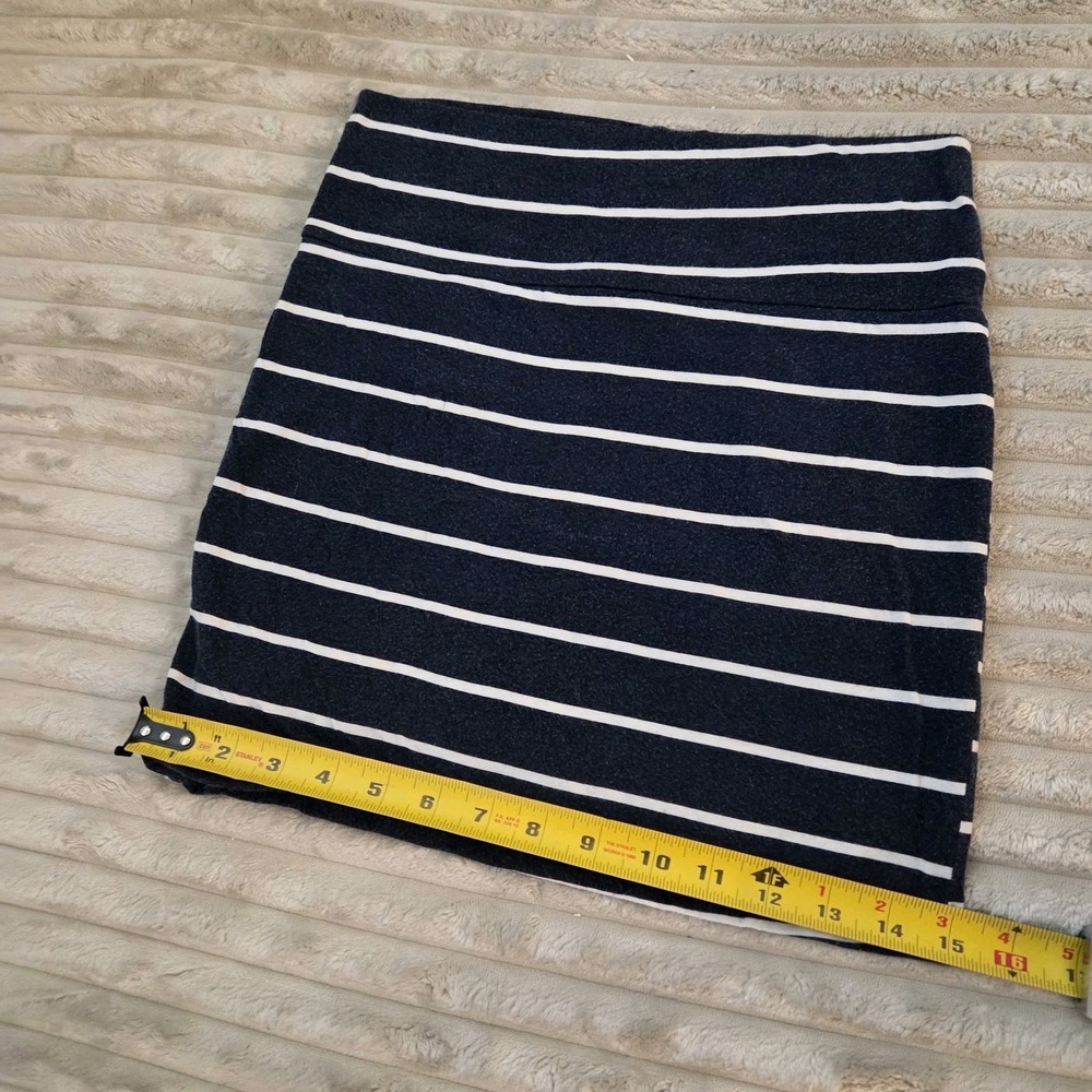 Charlotte Russe Navy Blue White Striped Bodycon Mini Skirt Stretch Knit Size S - Picture 5 of 7